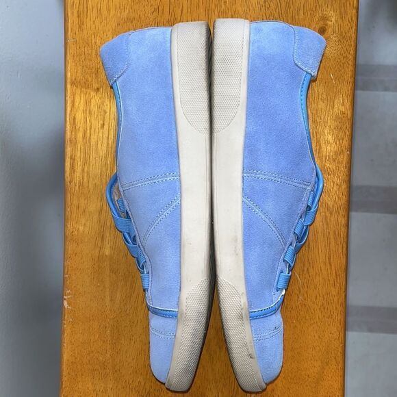 VIONIC JEAN SUEDE SNEAKERS SLIP-ON LOW TOP PERIWINKLE BLUE SIZE 7/EURO 38 - Picture 6 of 9